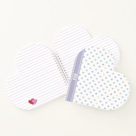 Minimalist Soft Pastell Herz Muster Personalisiert Notizbuch