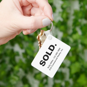 Minimalist SOLD Immobilien Budget-Marketing Schlüsselanhänger