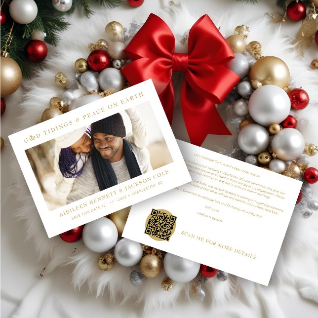 Minimalist Sophisticated Photo Wedding Holidays  Save The Date (Minimalist Sophisticated Photo Wedding Holidays Cards as Save the Dates Cards.)