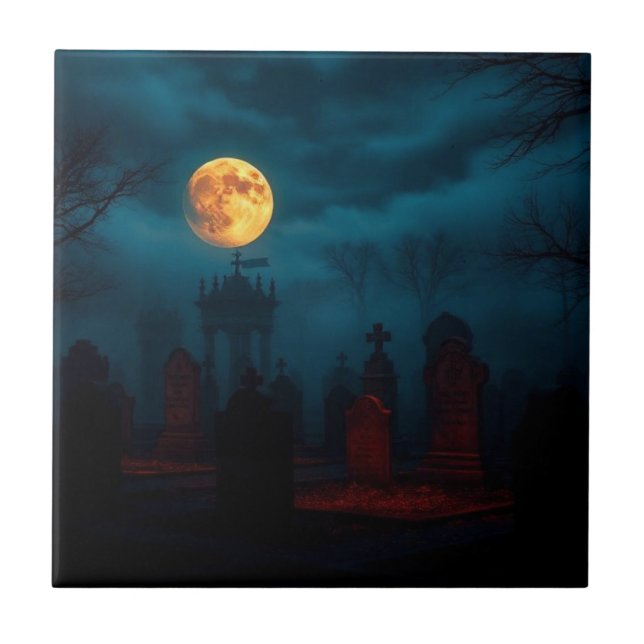 Minimalist Spider Web Halloween Ceramic Tile Fliese (Vorderseite)