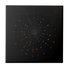 Minimalist Spider Web Halloween Ceramic Tile Fliese