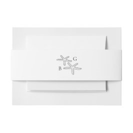 Minimalist Starfish Beach Monogram Wedding Einladungsbanderole