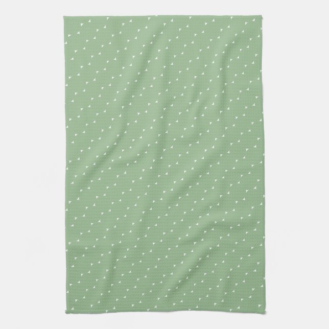 Minimalist Staubig-Sage-Tiny-Dreiecke Geschirrtuch (Vertikal)
