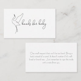 Minimalist Stork Baby Shower Books for Baby Begleitkarte