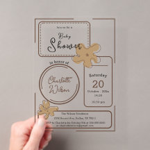Minimalist Style Flower Notes Baby Shower
