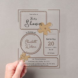 Minimalist Style Flower Notes Baby Shower Acryleinladungen