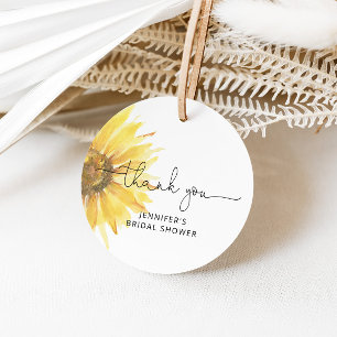 Minimalist sunflower bridal shower geschenkanhänger