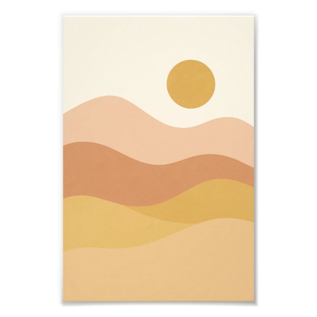 Minimalist Sunset Abstract Landscape Poster (Devant)