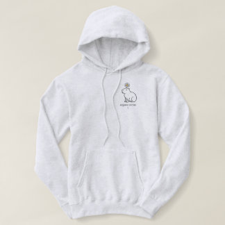 Minimalist süße Capybara mit Gänseblümchen-Tasche Hoodie