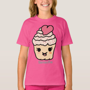 Minimalist süßer Cupcake mit Herz Liebe T-Shirt