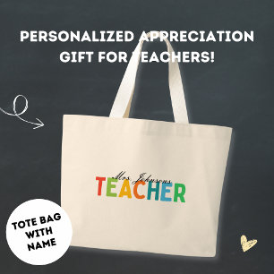 Minimalist Süßes Geschenk zur Lehrererkenntlichkei Jumbo Stoffbeutel