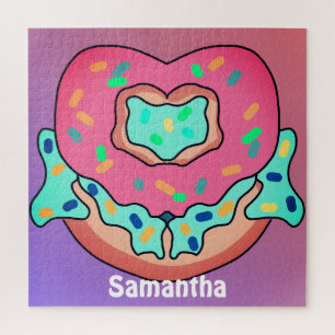 Minimalist süßes Herz-Donut   Liebe