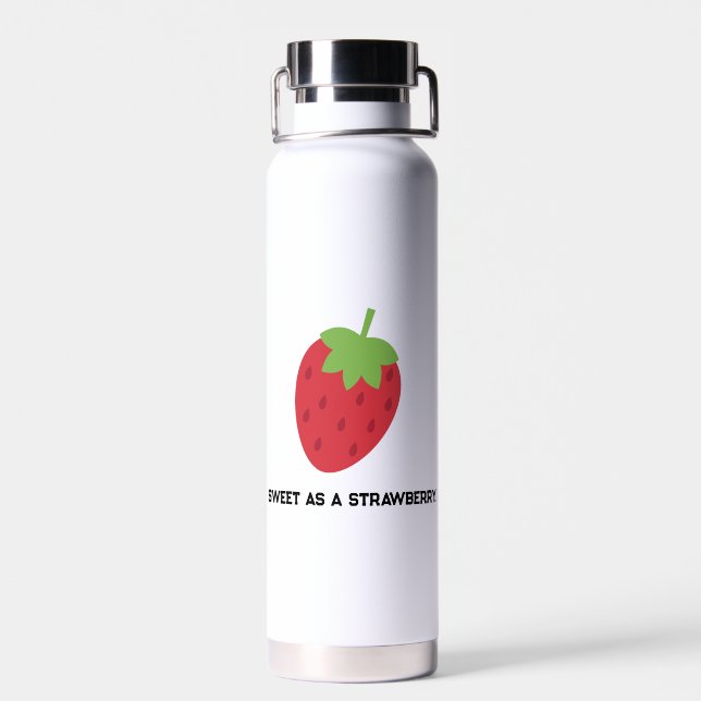 Minimalist sweet strawberry Water Bottle Trinkflasche (Rückseite)