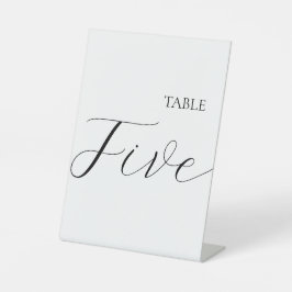 Minimalist Table Number Five  Sockelschild