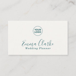 Minimalist Teal Green Scan Code Business Card Visitenkarte