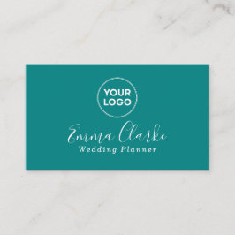 Minimalist Teal Green Scan Code Business Card Visitenkarte