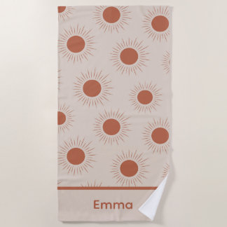 Minimalist Terracotta Abstract Boho sun custom Strandtuch