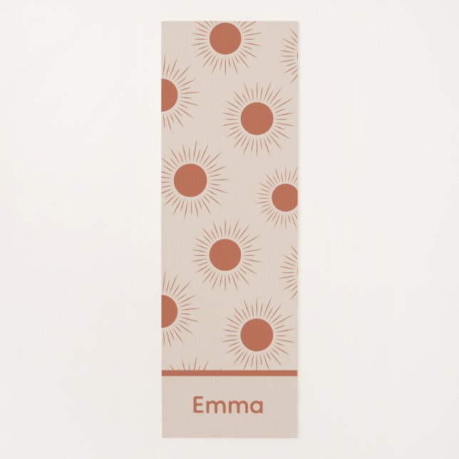 Minimalist Terracotta Abstract Boho sun custom  Yogamatte (Vorderseite)