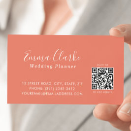 Minimalist Terracotta Scan Code Business Card Visitenkarte