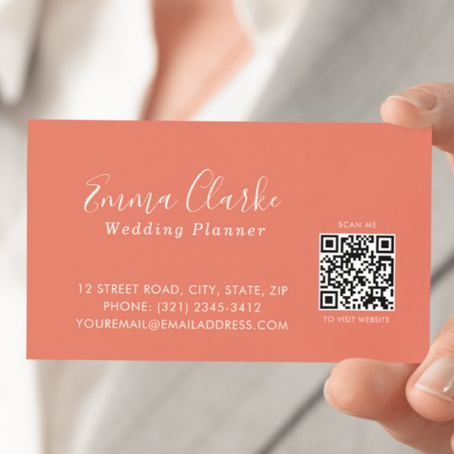 Minimalist Terracotta Scan Code Business Card Visitenkarte (Von Creator hochgeladen)