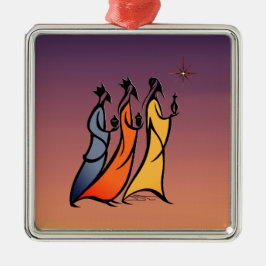 Minimalist Three Wise Men Ornament Aus Metall