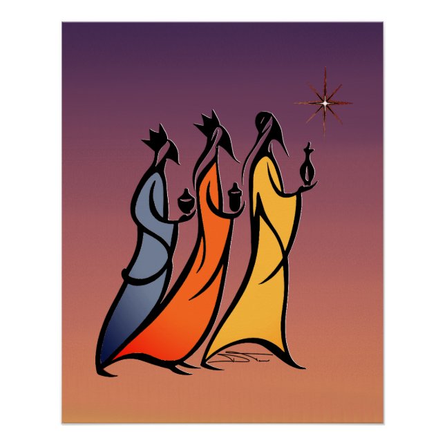 Minimalist Three Wise Men Poster (Vorderseite)