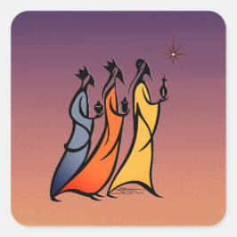 Minimalist Three Wise Men Quadratischer Aufkleber
