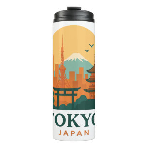 Minimalist Tokyo Japan Reise Thermo-Tumbler  Thermosbecher
