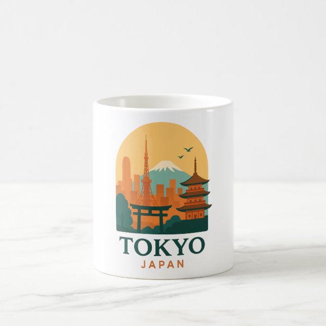 Minimalist Tokyo Japan Travel | Modern  Kaffeetasse (Mittel)