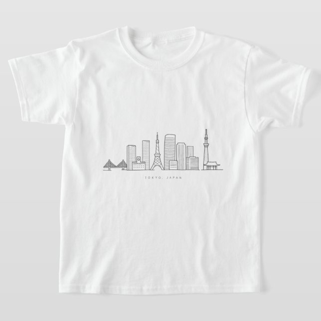 Minimalist Tokyo Skyline Illustration T-Shirt (Ablage )