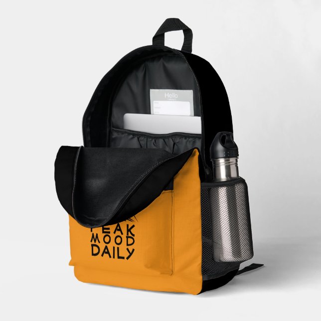 Minimalist Trail Hiking yellow Backpack Bedruckter Rucksack (Rückseitige Ecke links (Offen) )