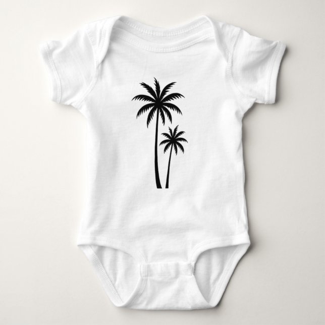 Minimalist Tropical Palm Trees Silhouette Art Tee (Vorderseite)