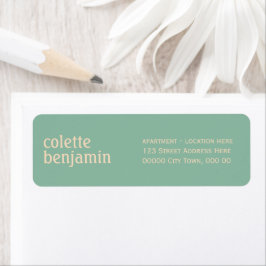 Minimalist Turquoise-Green & Pale Peach Address