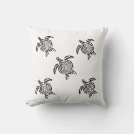 Minimalist Turtle Throw Pillow – 16x16 Modern Sea  Kissen