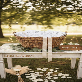 Minimalist Typography Wedding Program Fächer