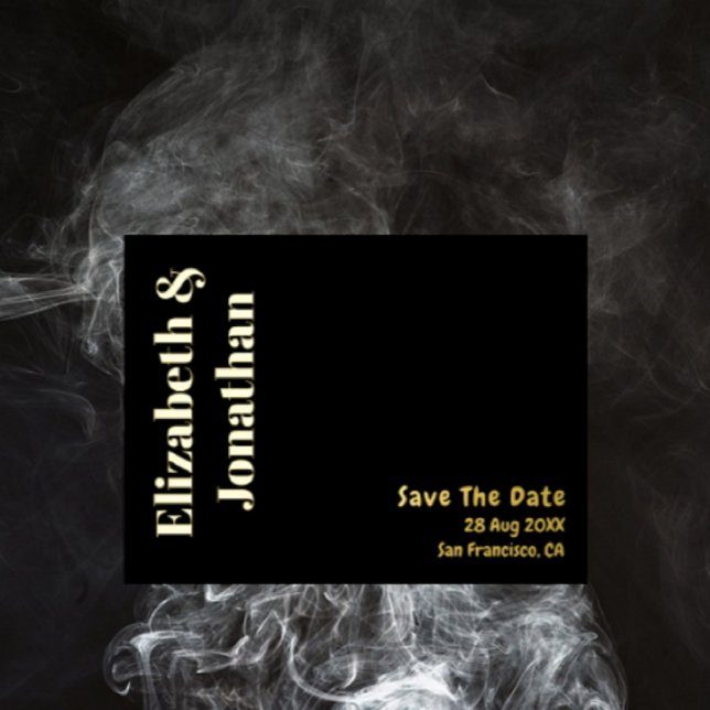 Minimalist Typography Wedding Save The Date Folie Einladungspostkarte (Von Creator hochgeladen)