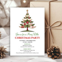 Minimalist unique Christmas tree festive invites
