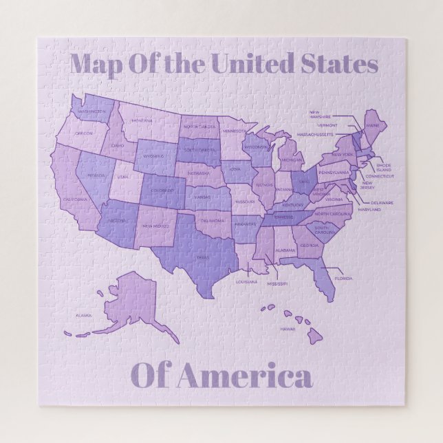 Minimalist United States Map Pink Purple Art (Vertikal)