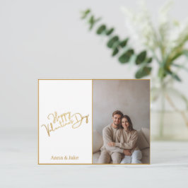 Minimalist Valentine's Day Custom Photo & Text  Postkarte