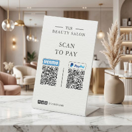 Minimalist Venmo und PayPal QR-Code-Scan zum Bezah Sockelschild