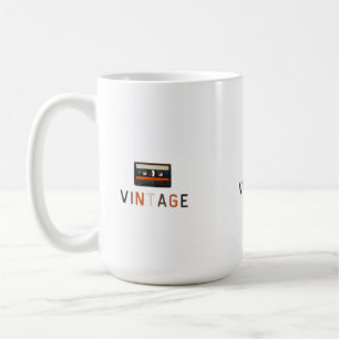 Minimalist Vintage Kassette Tape Illustration Kaffeetasse