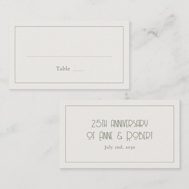 Minimalist vintage platzkarte (Vorne/Hinten)