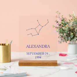 Minimalist Virgo Constellation Acrylic Sign - Pers Acrylschild