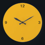 Minimalist. Warm Yellow. Große Wanduhr<br><div class="desc">Minimalist round,  wall clock,  in warm Yellow. Brightens up any room.</div>