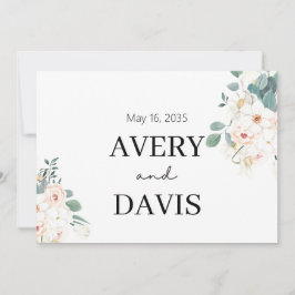 Minimalist Watercolor Floral Personalized Wedding  Einladung