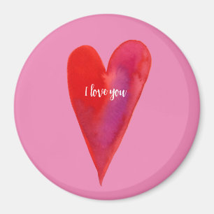 Minimalist watercolor heart magnet