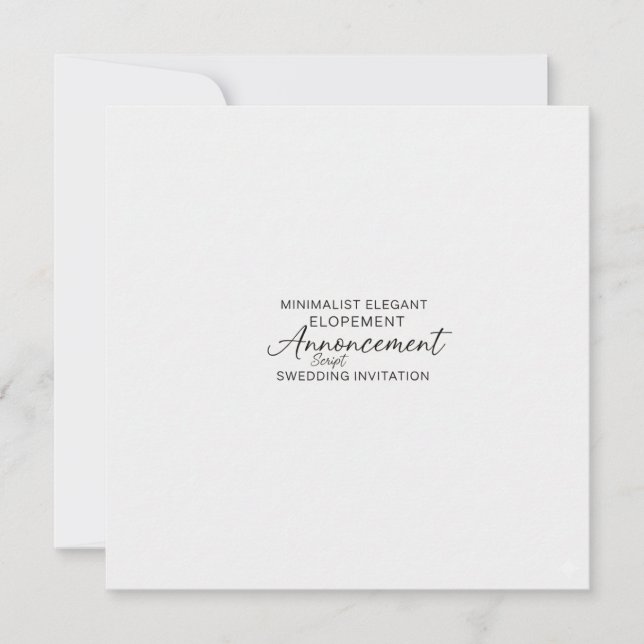 Minimalist We Eloped Script Photo Announcement Inv (Vorderseite)