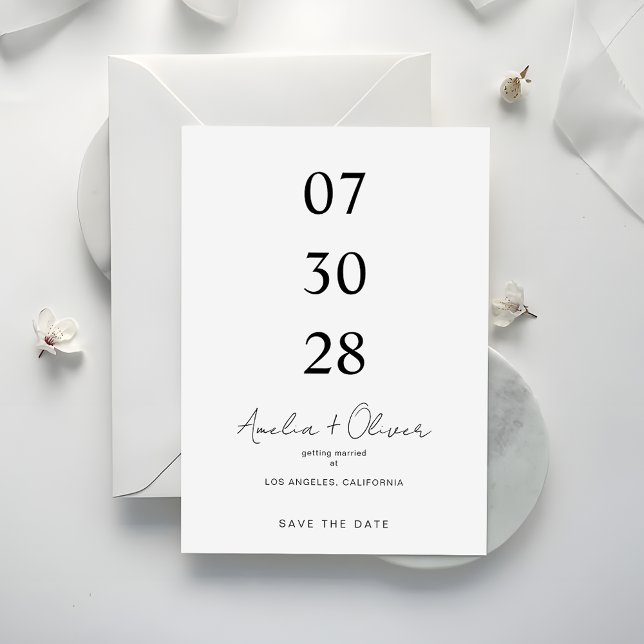 Minimalist Wedding Announcement Script Typography Save The Date (Von Creator hochgeladen)