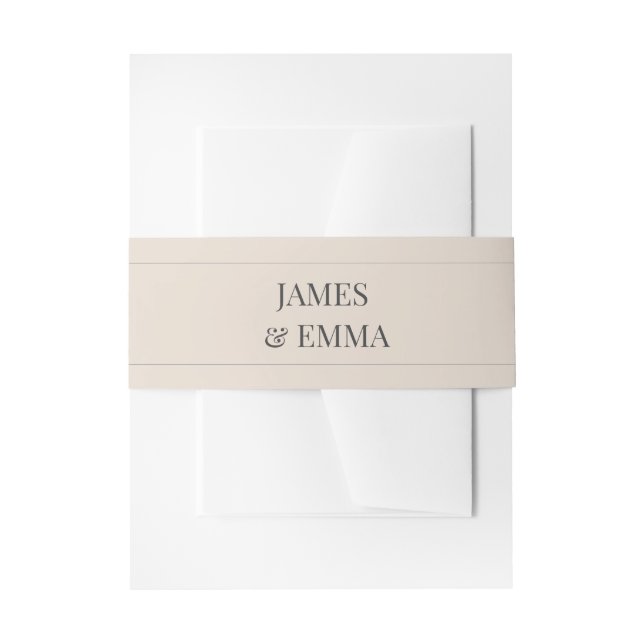 Minimalist Wedding Belly Band Soft Latte (Vorderseite Beispiel)