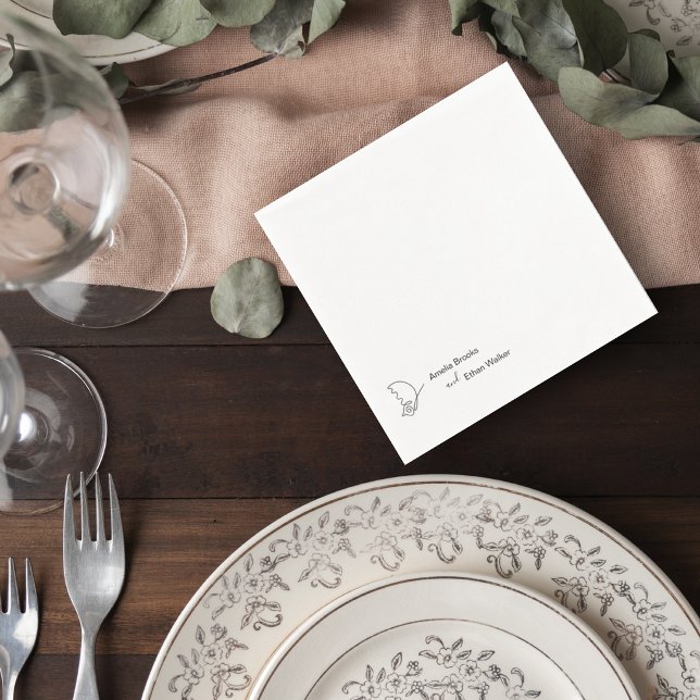 Minimalist Wedding Cocktail Napkin Serviette (Von Creator hochgeladen)